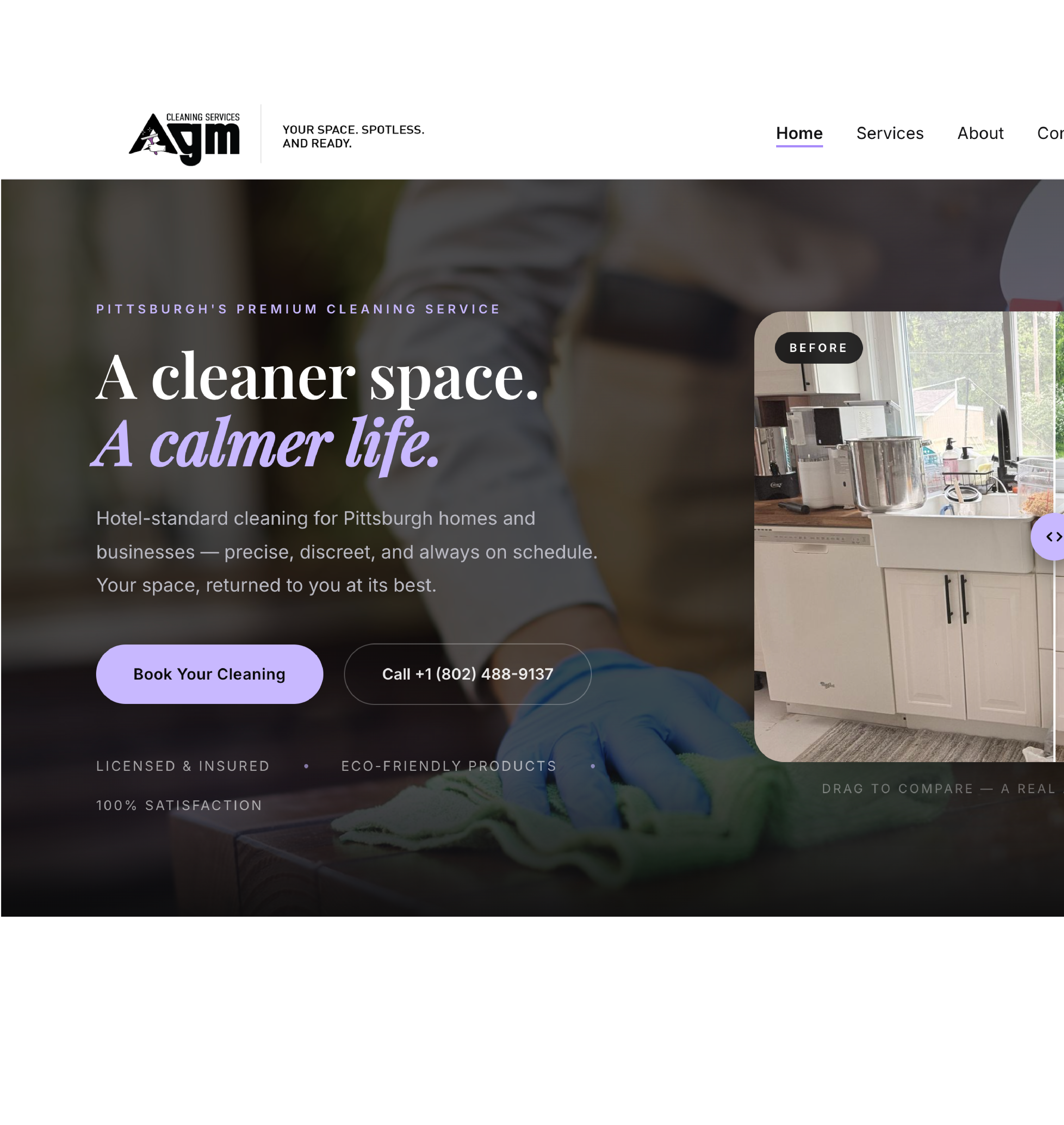AGM Cleaning Services visual screenshot.