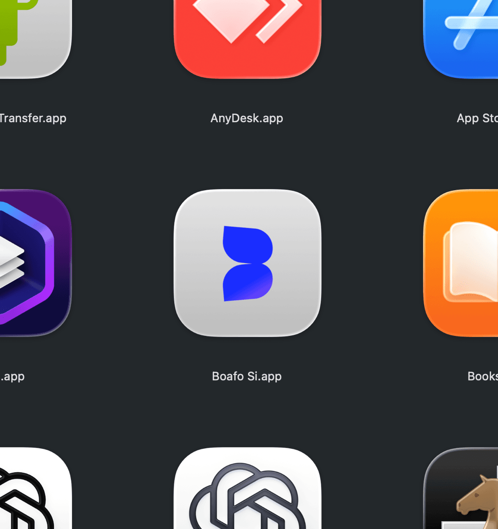 Boafo Si native macOS application interface.